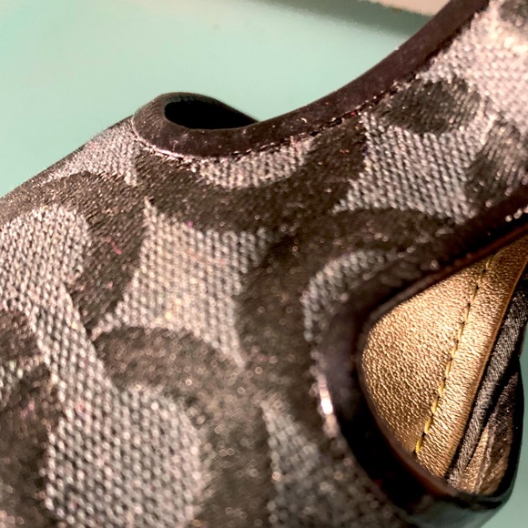 COACH BLACK MONOGRAM PLATFORM HEELS - Picture 3 of 16